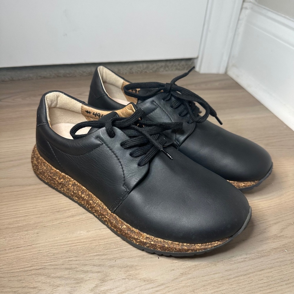 Birkenstock Wrigley Black Leather Lace-up Sneaker Unisex Size  EU 37 US 6-6.5